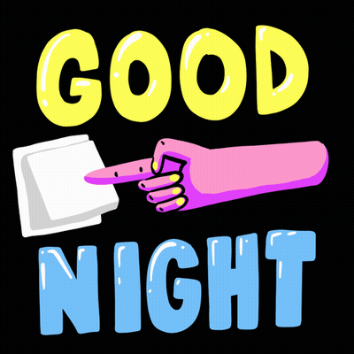 Hand Pointing At Light Switch Saying Good Night GIF