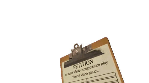 Hand Pointing At Petition To Make Congress Play Video Games Sticker
