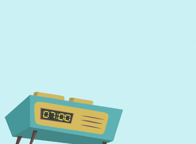 Hand Pressing Alarm Clock Reading 7:00 GIF