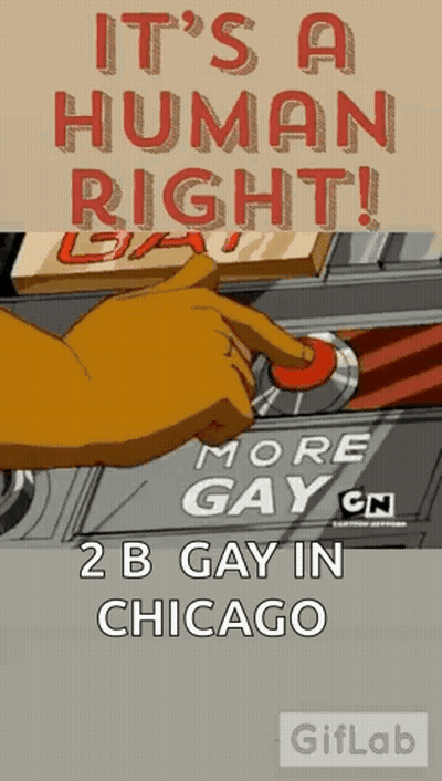 Hand Pressing Button Saying It's A Human Right GIF