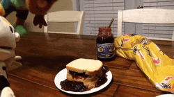 Hand Puppet Diving Peanut Butter Jelly Time GIF