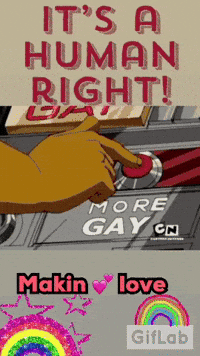 Hand Pushing It's A Human Right Button