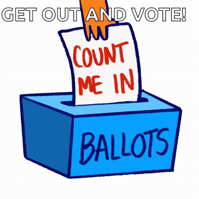 Hand Putting Ballot In Box Saying Ballots GIF
