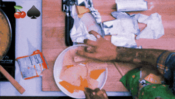 Hand Reaching For Meat On Plate GIF