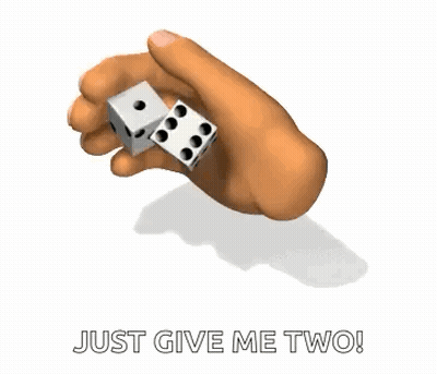 Hand Reaching For Two Dice GIF
