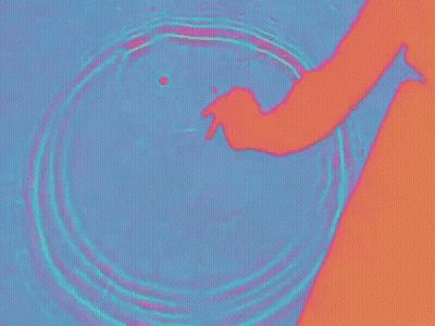Hand Reaching Into Water GIF