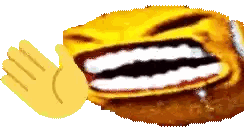 Hand Reaching Toward Yellow Smiley Sticker