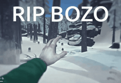 Hand Reaching Towards Snowy Forest Rip Bozo GIF
