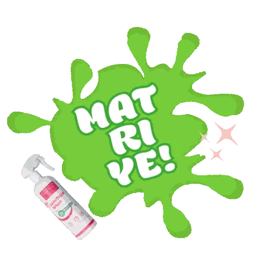 Hand Sanitizer Spray Next To Green Mat Ri Ye Splash Sticker