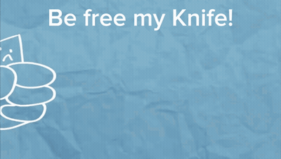 Hand Saying Be Free My Knife GIF