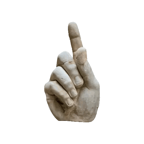 Hand Statue Pointing Up Sticker