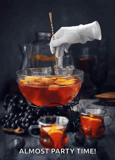 Hand Stirring Punch With Almost Party Time GIF