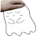 Hand Touching White Ghost's Face Sticker