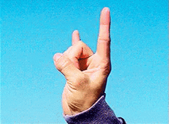 Hand Waving Hook Em Sign GIF