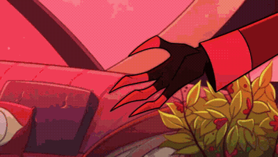 Hand Wearing Glove With Long Red Claws GIF