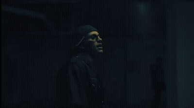 Hand Wearing Mask In Dark GIF