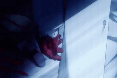 Hand With Blood Coming Out Of Mouth GIF