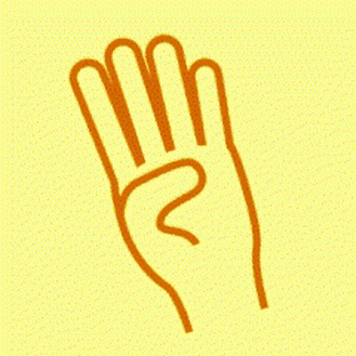Hand With Four Fingers Up GIF