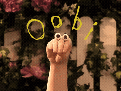Hand With Googly Eyes Holding Fist Saying OB GIF