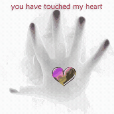 Hand With Heart Saying You Have Touched My Heart GIF