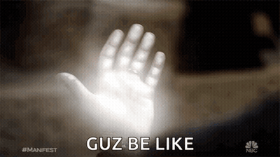 Hand With Light Saying Cuz Be Like GIF