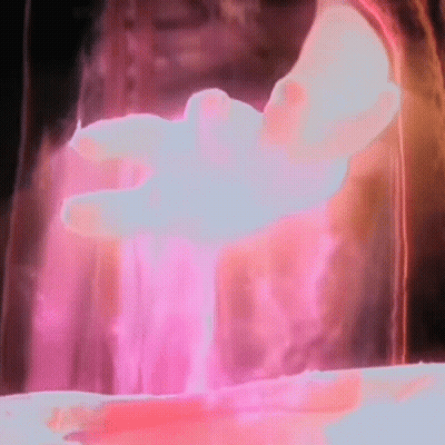 Hand With Pink Light Coming Out GIF