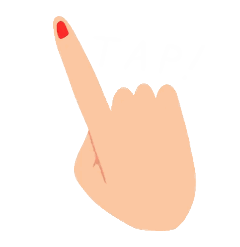 Hand With Red Nail Pointing Up Sticker