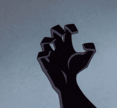 Hand With Sharp Claws Against Blue Background GIF