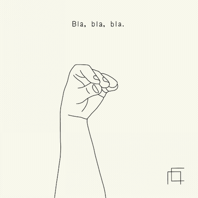 Hand With Words Bla Bla Bla GIF