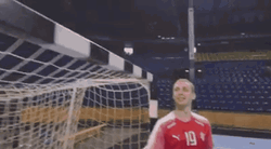 Handball Athlete Bouncing Bottles