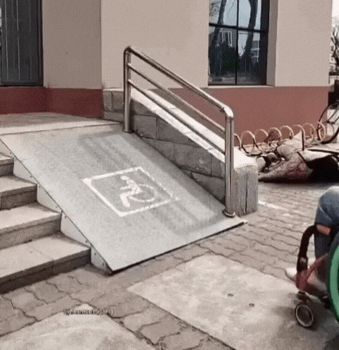 Handicapped Sign On Ramp GIF