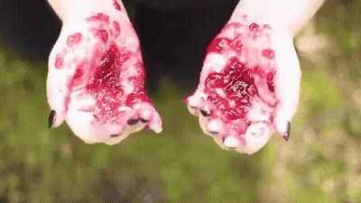 Hands Covered In Blood And Jelly GIF