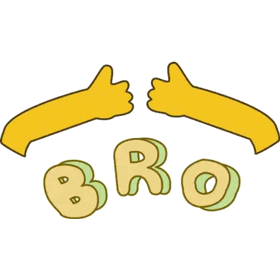 Hands Giving Thumbs Up Bro Sticker