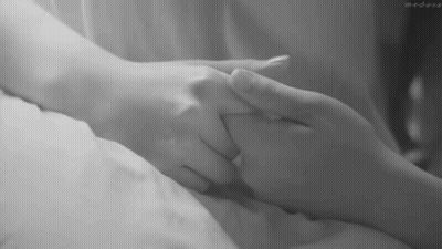Hands Holding On Bed GIF