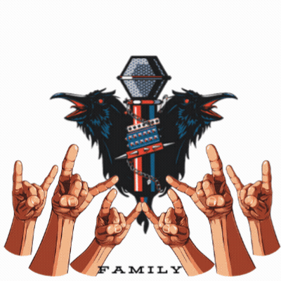 Hands Making Rock and Roll Sign Family