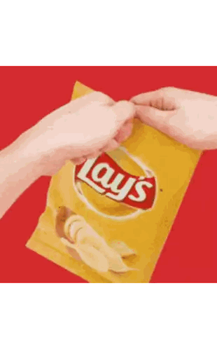 Hands Opening Bag Of Lays Chips Sticker