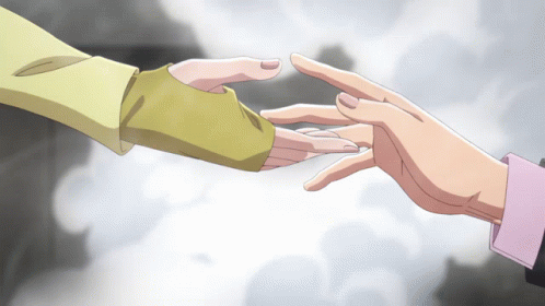 Hands Reaching For Each Other Cartoon GIF
