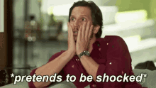 Handsome Guy Pretends To Be Shocked GIF