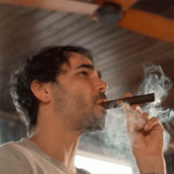 Handsome Guy Smoking Cigar GIF