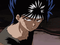 Handsome Hiei Blink Eyes GIF