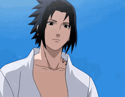 Handsome Sasuke Uchiha Staring  GIF