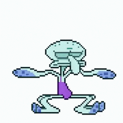 Handsome Squidward Funny Pixelated Dance GIF