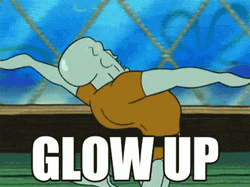 Handsome Squidward Glow Up GIF