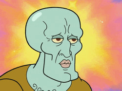 Handsome Squidward Poker Face GIF