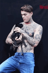 Handsome Stephen James With His Dog GIF
