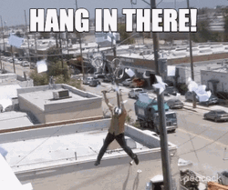Hang In There Man On Bicycle  GIF