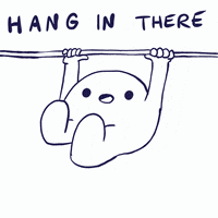 Hang In There Swinging Cartoon Fun Art GIF
