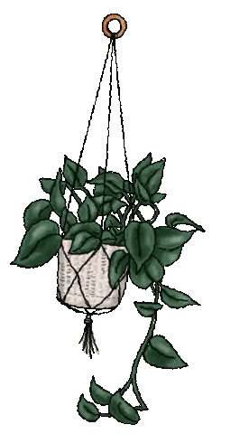 Hanging Green Leaf Plant Sticker