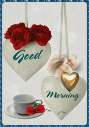 Hanging Hearts Good Morning Roses GIF
