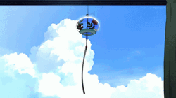 Hanging Japanese Lantern On Blue Sky Anime GIF